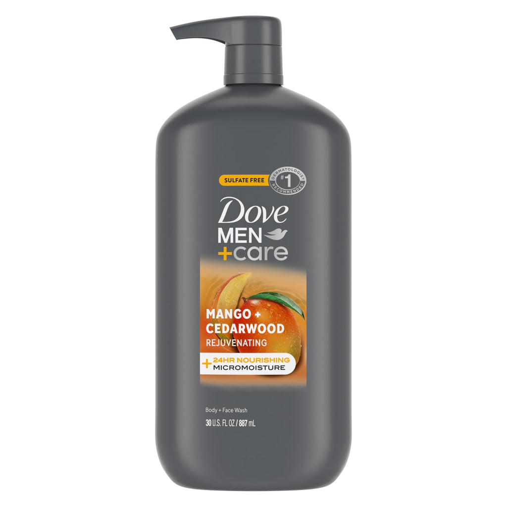 Dove Men+Care Body and Face Wash Rejuvenating Mango + Cedarwood, 30 oz