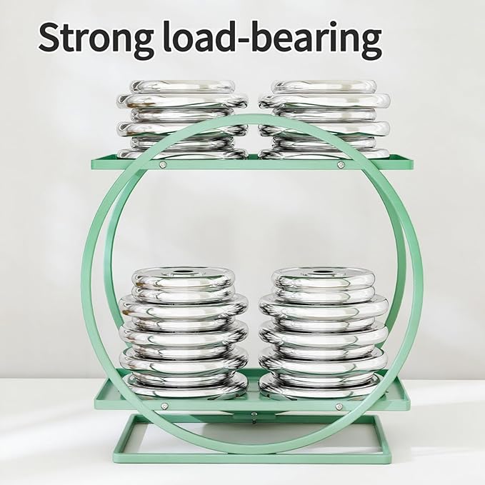 YIWANFW Perfume Organizer for Dresser, 2-Tier Bathroom Counter Organizers, Elegant Round Makeup Organizer for Vanity, Bathroom Organizer Countertop Shelf, Perfume Tray Skincare Storage (Green)