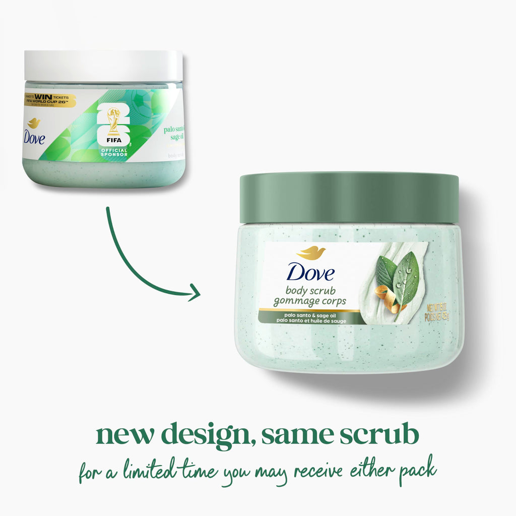 Dove Body Scrub Palo Santo & Sage Oil For Exfoliated 15 OZ