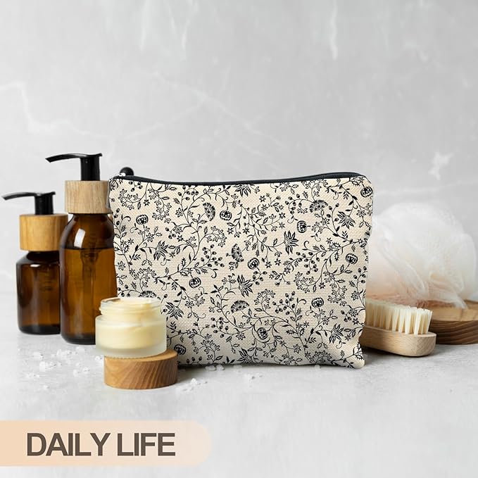 RYYCDOI Vintage Halloween Makeup Bag, Halloween Gifts for Women Her Girlfriend, Halloween Pumpkins with the Wine Cosmetic Bags Toiletry Bag for Women, Horror Makeup Bag