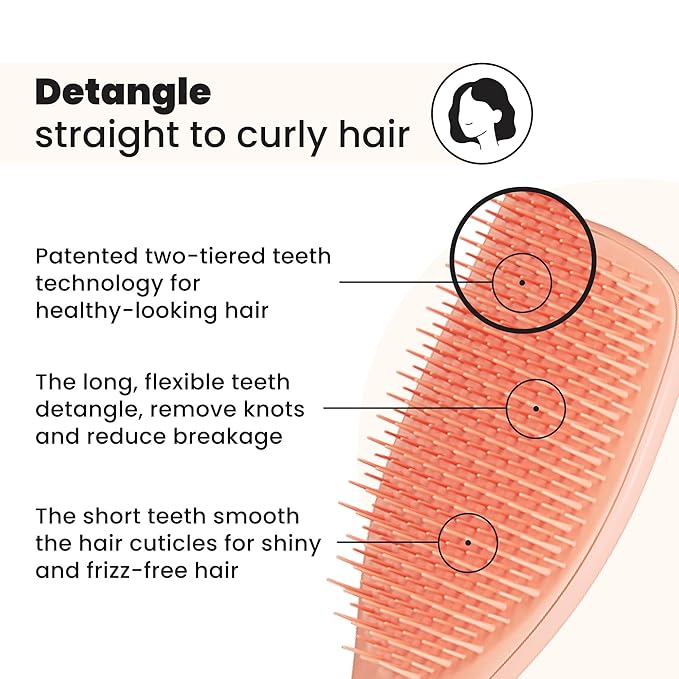 Tangle Teezer Ultimate Detangler Brush, Straight to Wavy, Apricot