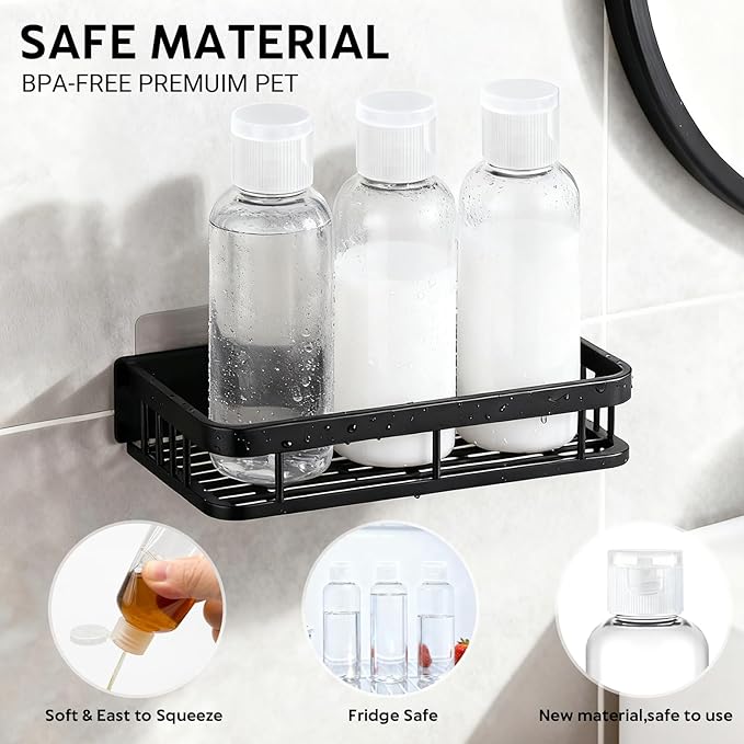 Pfesuqo 5 Pack 3.4 oz Travel Bottles for Toiletries, TSA Approved Leak Proof Refillable Travel Size Containers, Clear Plastic Shampoo Bottles for Lotion Conditioner