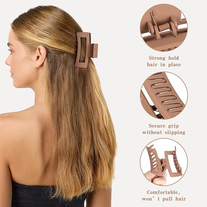 12 Pcs Hair Clips for Women 3 Styles Small Medium Large Claw Clips for Thin Thick Hair, Strong Hold Non-Slip Matte Hair Accessories