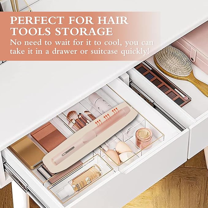 Suafrnut Professional Hot Hair Tools Organizer Bag Portable Travel Heat Resistant Storage Case Pouch for Curling Irons, Flat Irons, Hair Straightener and Styling Tools(17.7" x 3.2"x 3.2")