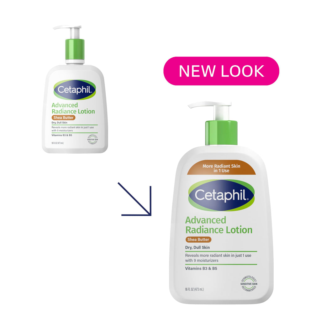 Cetaphil Advanced Radiance Body Lotion, Dry, Sensitive Skin, 16oz, 2ct