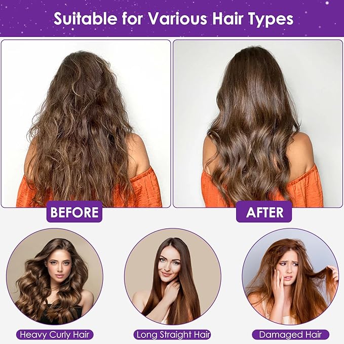 TEPENAR Hair Dryer Bonnet Attachment: Upgraded Extra Large Hooded Dryer Adjustable Hair Dryer Caps - Easy to Use for Natural Curly Textured Hair Care Styling Fast Drying - Purple