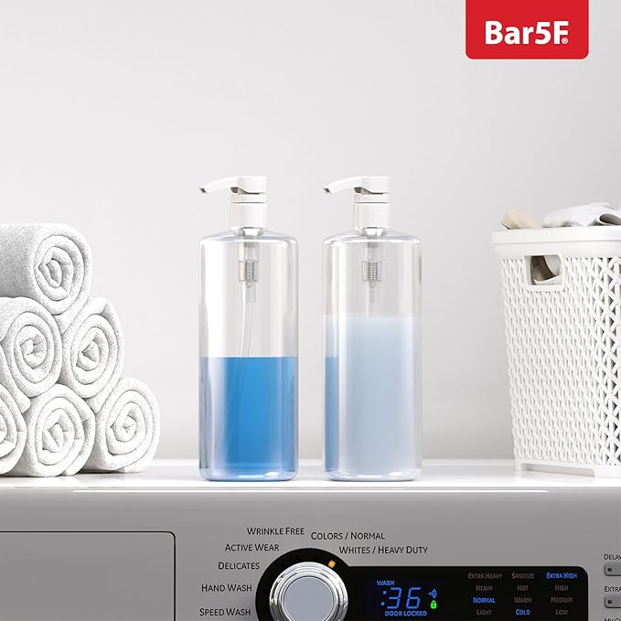 Bar5F Pumps for Shampoo and Conditioner Bottles, Salon-Brand Liters, 2 Pack