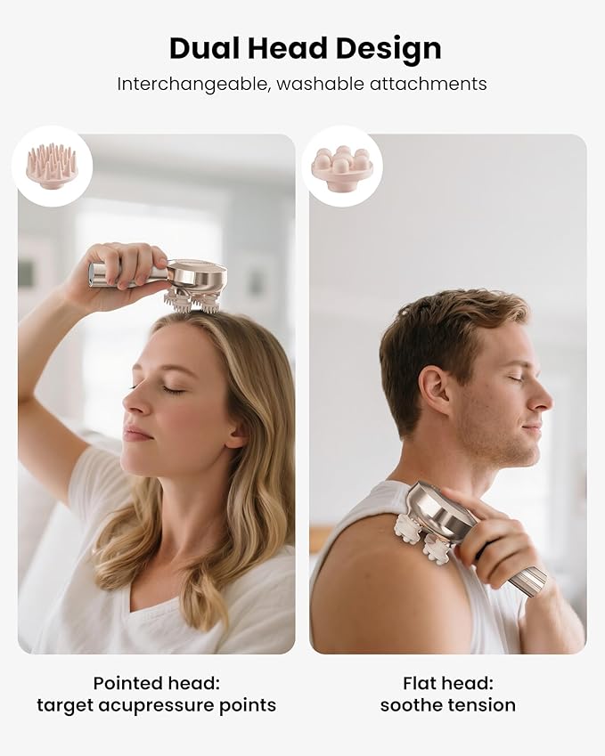 COMFIER Handheld Scalp Massager Hair Growth,Cordless Head Massager 3 Modes & 8 Silicone Claws,IPX7 Waterproof Body Massager for Stress Relax,Pet Massage,Head Scratcher,【2026】 Gift for Men,Women
