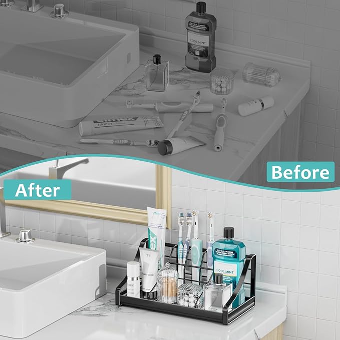 Toothbrush Holder for Bathroom Countertop - 7 Slots 1 Min Drying Organizer