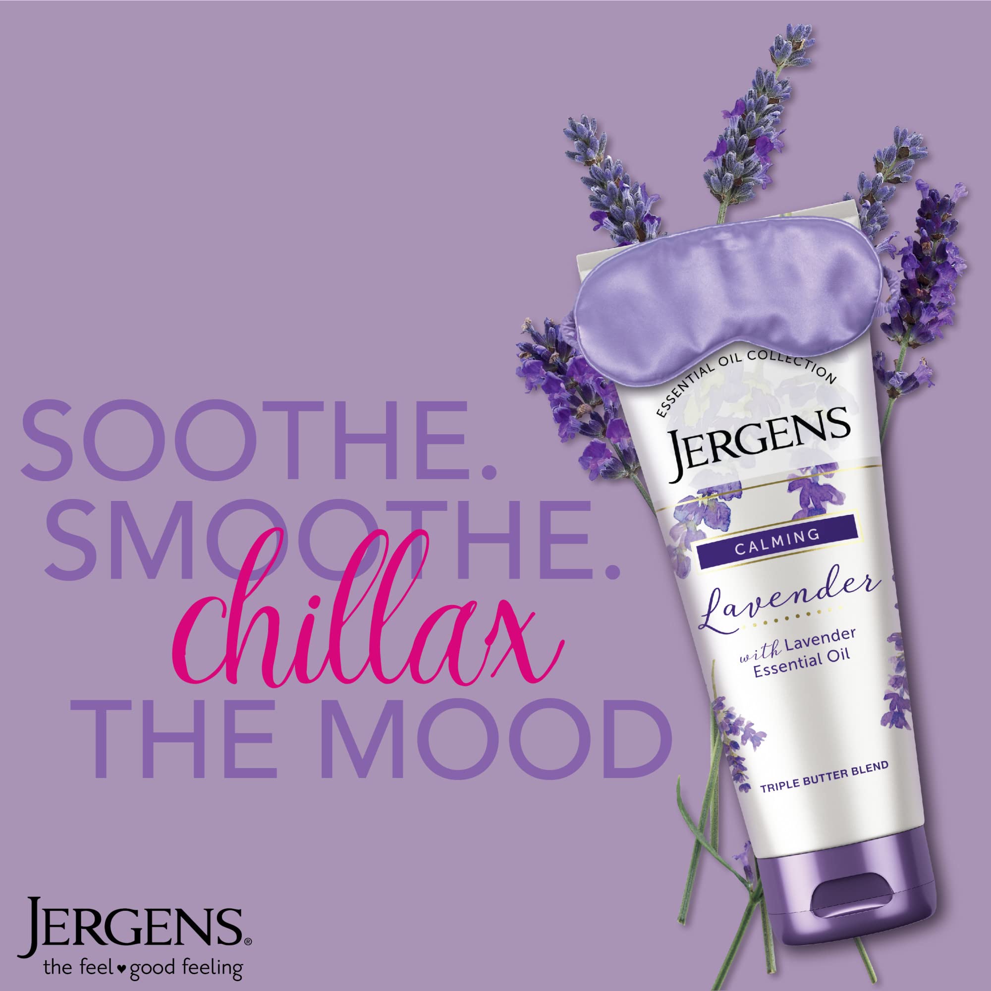 Jergens Lavender Hand & Body Lotion For Dry Skin, 7 fl oz, 3 Pack