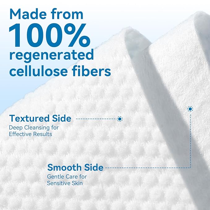 Face Towels, Disposable Biodegradable Clean Facial Towelette for Sensitive Skin, Lint- free Face Cloths for Makeup Remover, Ultra Soft Dry Wipes, Skincare Women Cleansing 480 Count