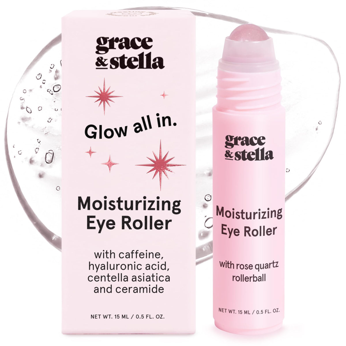 grace & stella Under Eye Brightener with Rose Quartz Rollerball
