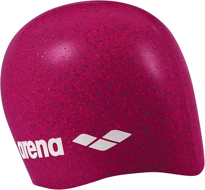 Arena Classic Unisex Recycled Silicone Swim Cap for Women and Men, Intensive Training and Racing Comfortable Long Hair Swimming Hat, Ruby/Multi