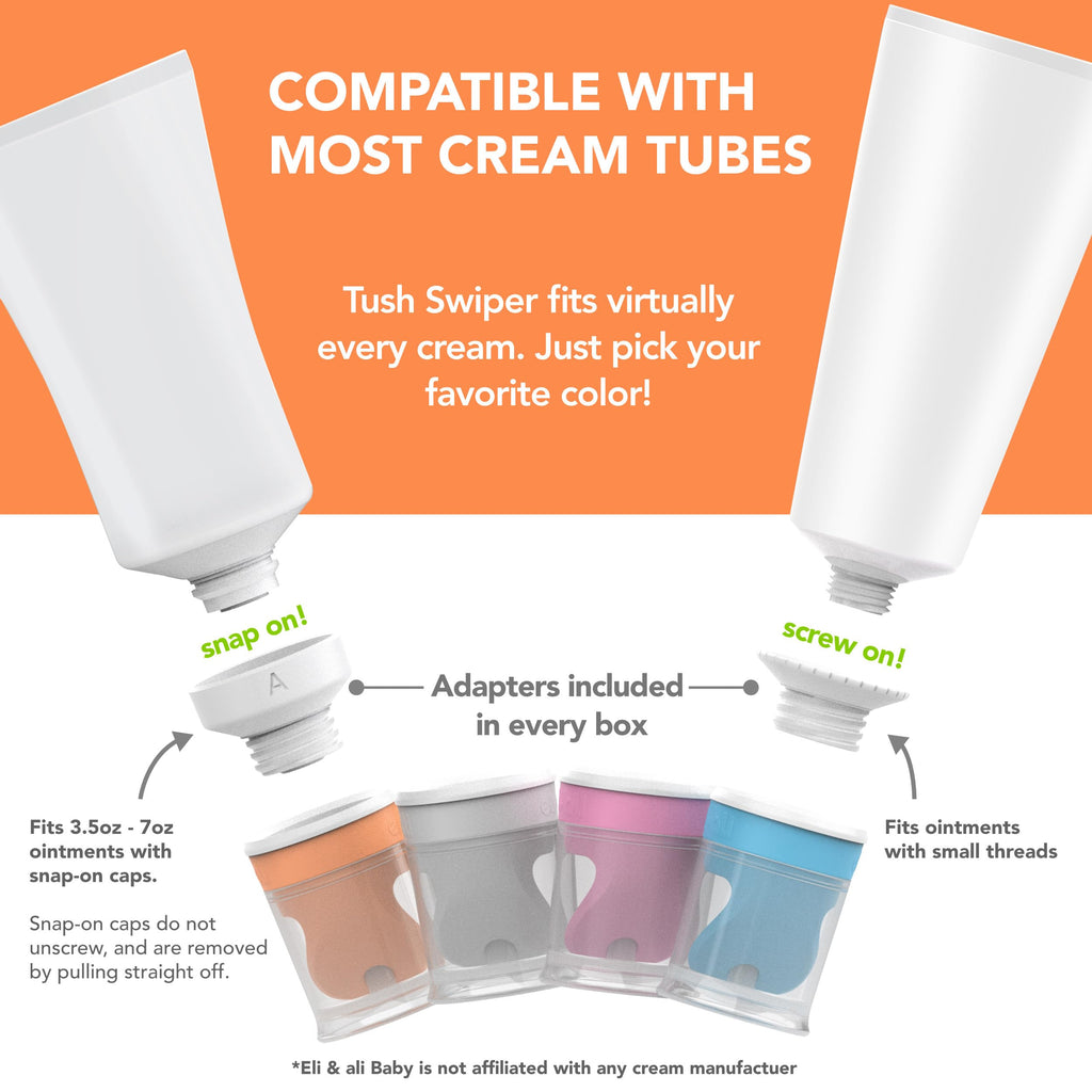 Eli & Ali Tush Swiper - Diaper Cream Applicator Fits Most Creams, Grey 1pk