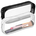 Small Makeup Bag for Purse 7.78" x 3.15" x 1.37" – 2 Pcs Clear Makeup Bags with Zipper – Waterproof Plastic Cosmetic Pouch, Compact Storage for Travel, Daily Organization, and On-the-Go Essentials