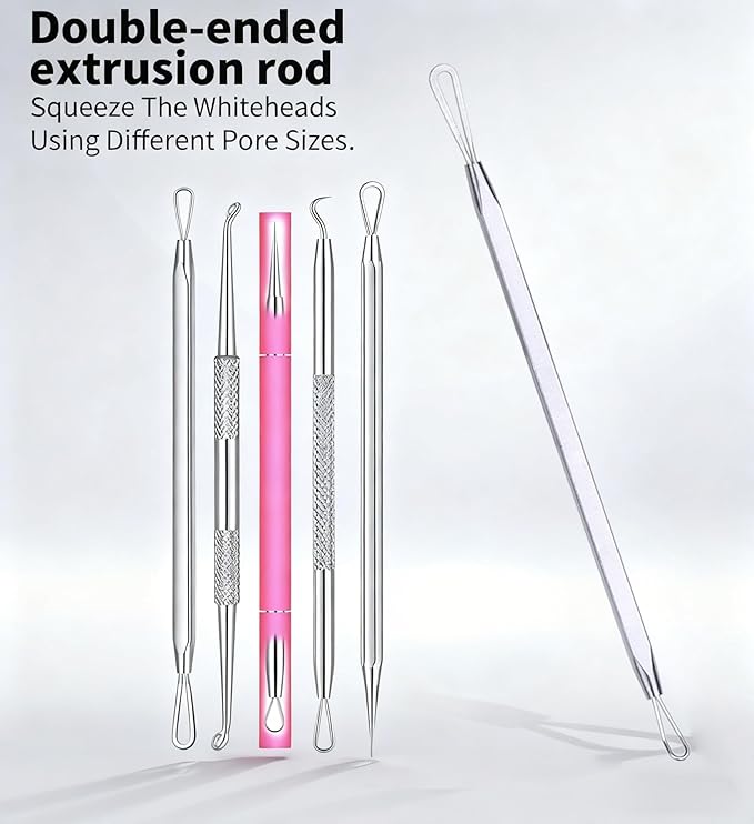 Pimple Popper Tool, Blackhead Remover Acne and Zit Comedone Extractor Kit
