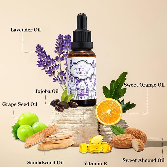 yonisayo 3 Pack Lavender Cuticle Oil, Nail & Hand Moisturizer for Dry Cuticles & Stronger Nails
