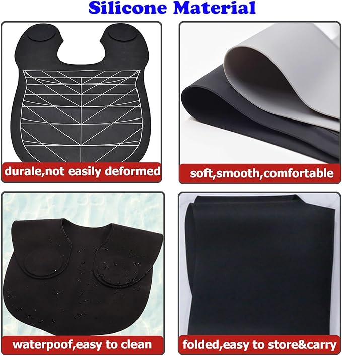 Hair Cutting Guide Cape Hair Cutting Collar for Hairstylists with Guidelines Weighted Hair Cutting Mat Silicone Waterproof Haircut Shoulder Mat (Gray)