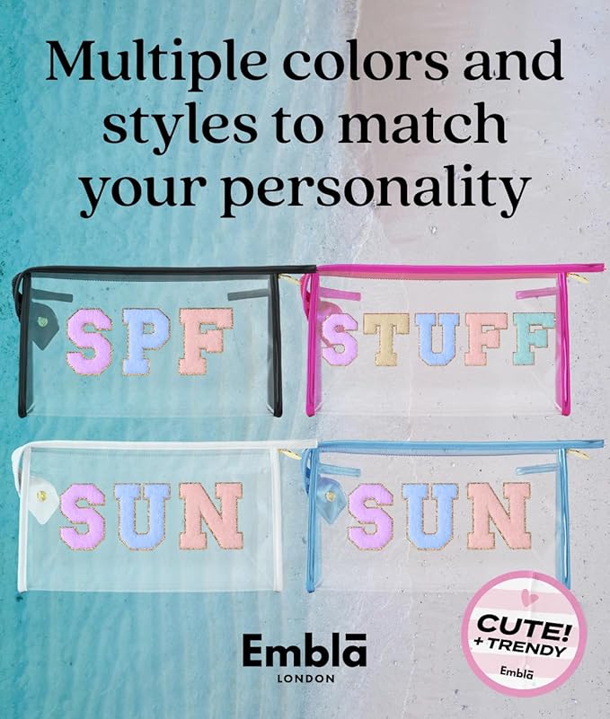 Clear Sunscreen Bag, Waterproof Makeup & Toiletry Pouch for Travel Beach