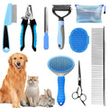 Dog Grooming Kit for Shedding – 8-Piece Pet Grooming Supplies with Deshedding Brush, Bath Gloves, Towels & Silicone Toothbrush | Ideal for Dogs, Cats, Small and Large Pets (Pink)