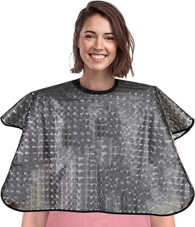 YELEGAI Waterproof unisex-adult Hair Dye Cape,Short Comb-Out Capes for Hair Stylist,Makeup Apron for Hair Color,Bleach,Shampoo and More