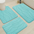 YIHOUSE Bathroom Rugs Set 3 Piece, Memory Foam Bath Mat Teal