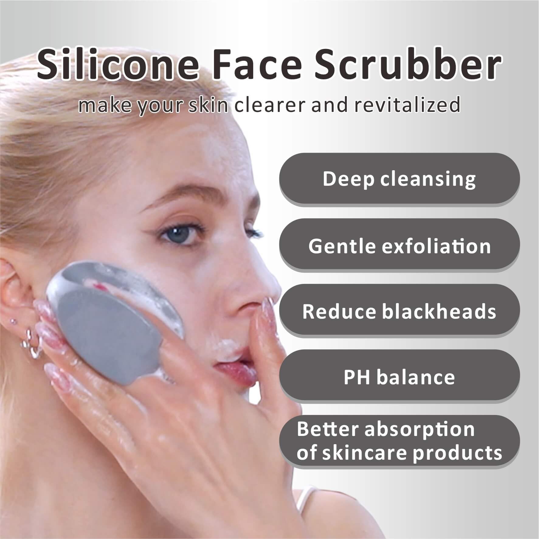 HIEERBUS Silicone Face Scrubber,2 Pack Face Scrubber for Women Men, Manual Face Exfoliator Brushes Scrubber,Facial Cleansing Brush for Exfoliating Blackhead Remover Acne Pore Cleansing Massaging