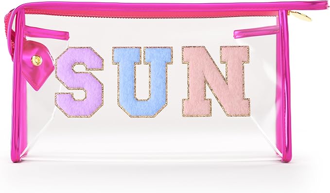 Clear Sunscreen Bag, Waterproof Makeup & Toiletry Pouch for Travel Beach