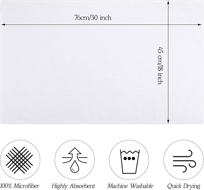 Shimeyao 26 Pcs Salon Bleach Proof Towels Highly Absorbent Hair Towels Hand Facial Cloths Bleach Resistant for Salon Barber Spa Beauty Bath Hair Stylist(White,18 x 30 Inch,Classic)