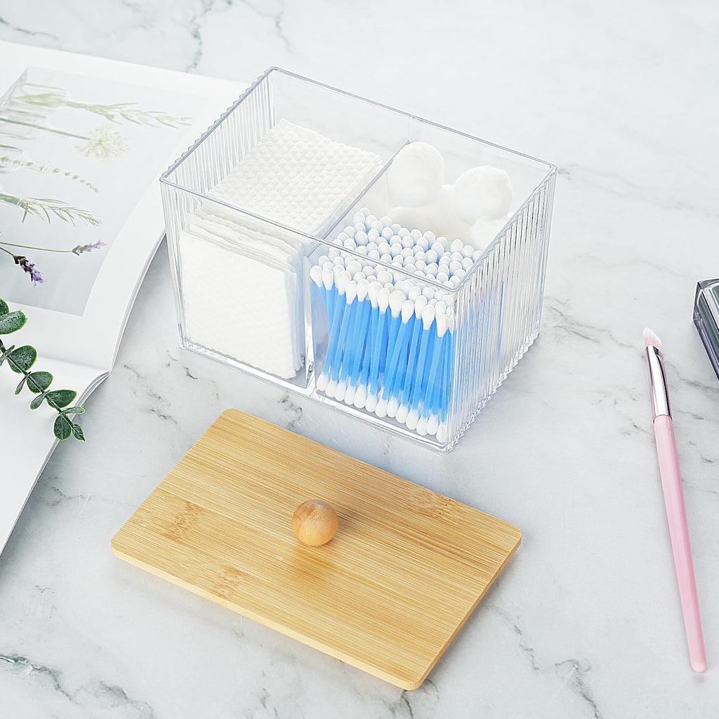 KIMCHOMERSE Qtips Holder Storage, Bathroom Cotton Balls Holder
