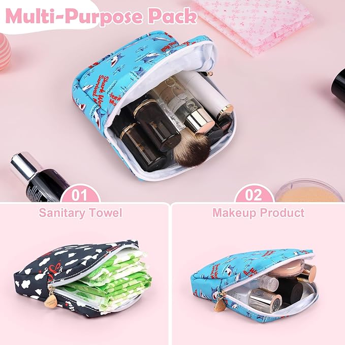 Desing Wish Sanitary Pad Storage Bag Portable Period Bag for Teen Pads/Sanitary Napkins/Small Tampons, Sanitary Napkin Storage Bag First Period Gifts for Teen Girls (Secret Weapon)
