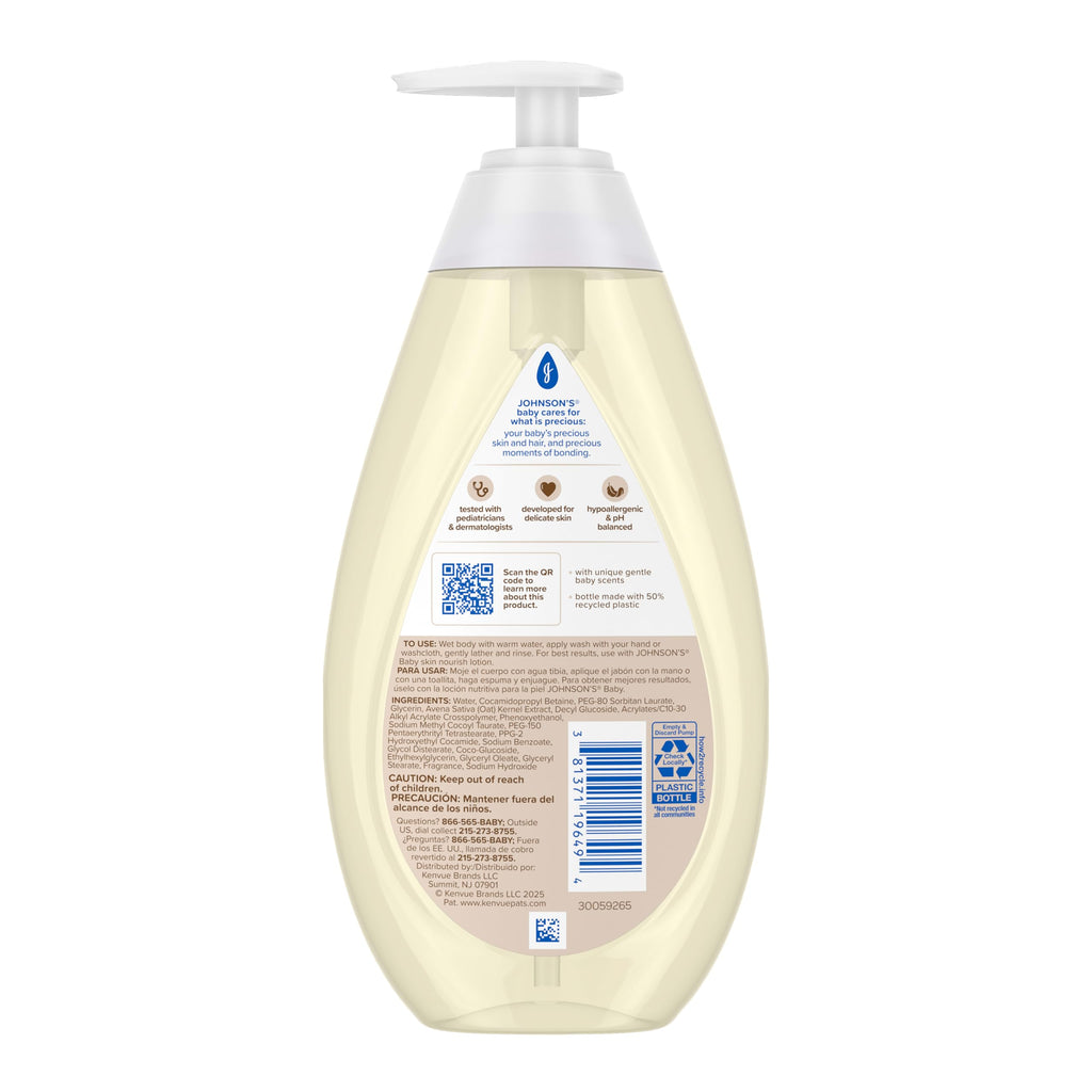 Johnson's Skin Nourishing Baby Wash, Vanilla & Oat, 20.3 fl. oz