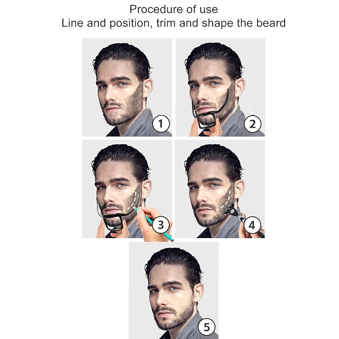 Beard Shaper Beard Hairline Shaping Tool for Easy Grooming Versatile and Portable Beard Styling Template for Men Convenient for Home and Salon Use (Black)