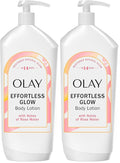 Olay Body Lotion for Women, Effortless Glow,Restore Natural Glow, 24hr Moisturizing & Deep Hydration, Absorbs Instantly, Penetrating Vitamin B3,For All Skin Types,Rose Water Scent,18 fl oz,(Pack of 2)