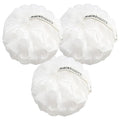 MainBasics Shower Loofah Sponge Pouf, Set of 3, Snow White