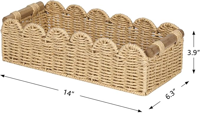 CubesLand Bathroom Basket Organizer, Toilet Tank Paper Storage Baskets 2PK