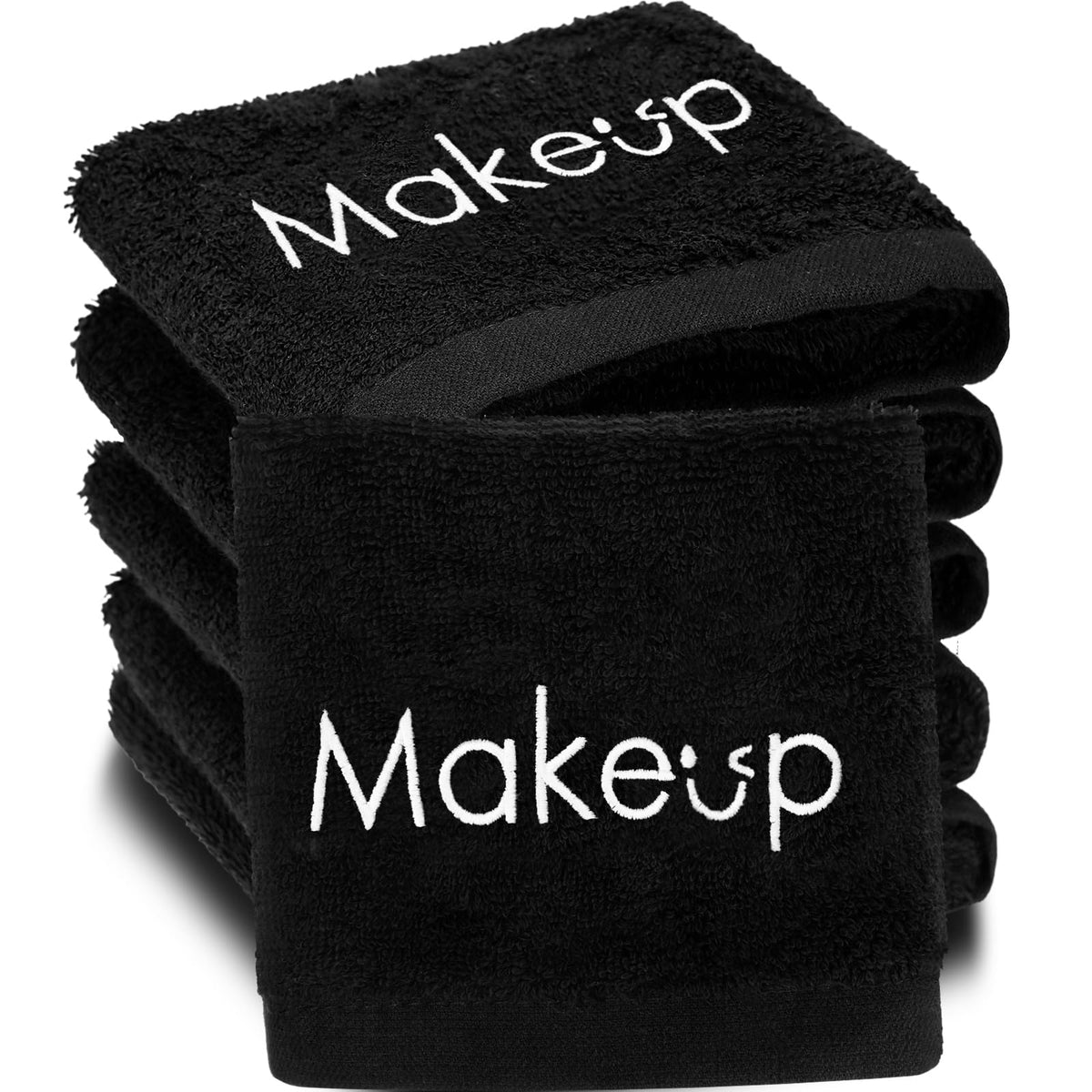 Shimeyao 12 Pcs Black Makeup Towels Washcloths 13x13 in Face,Classic