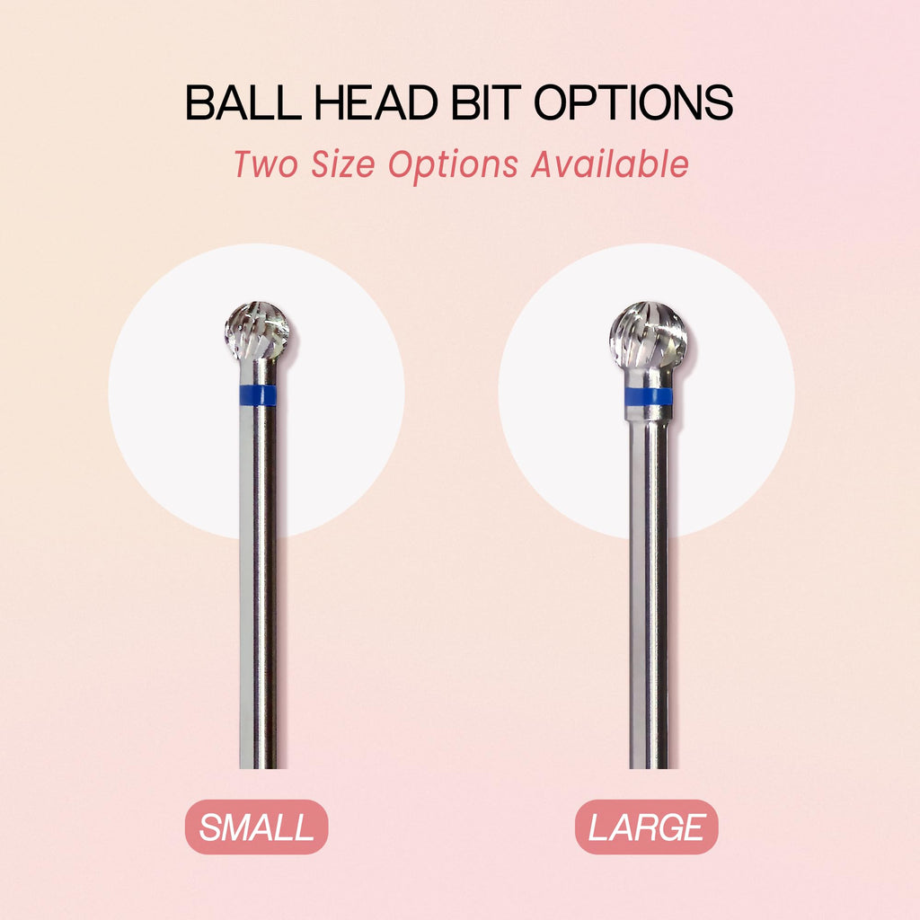 PANA 3/32" Carbide Cuticle Nail Drill Bit for Cuticle Cleaning, Dead Skin Removal, Gel Polish & Acrylic Removal, Under Nail Cleaner, Nail Salon, Manicure Tools (Large Ball Head - Silver, Medium)