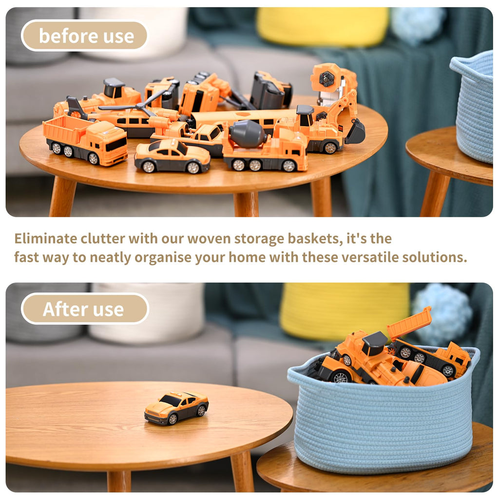 Happyiren Cute Woven Storage Basket with Handle, Baskets for Gifts Empty