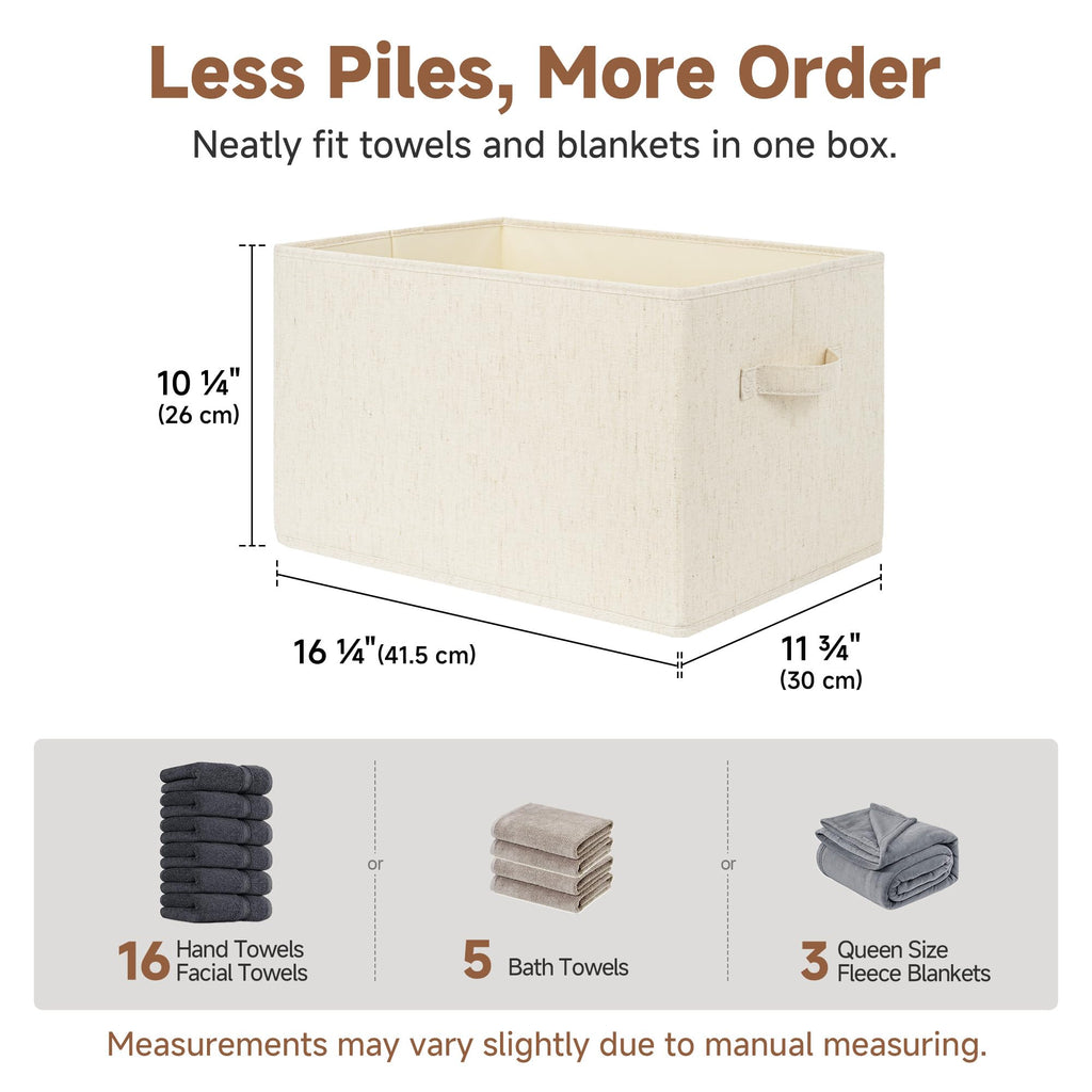 StorageWorks Closet Storage Bins, Beige(NaturWeave Fabric), Extra Large