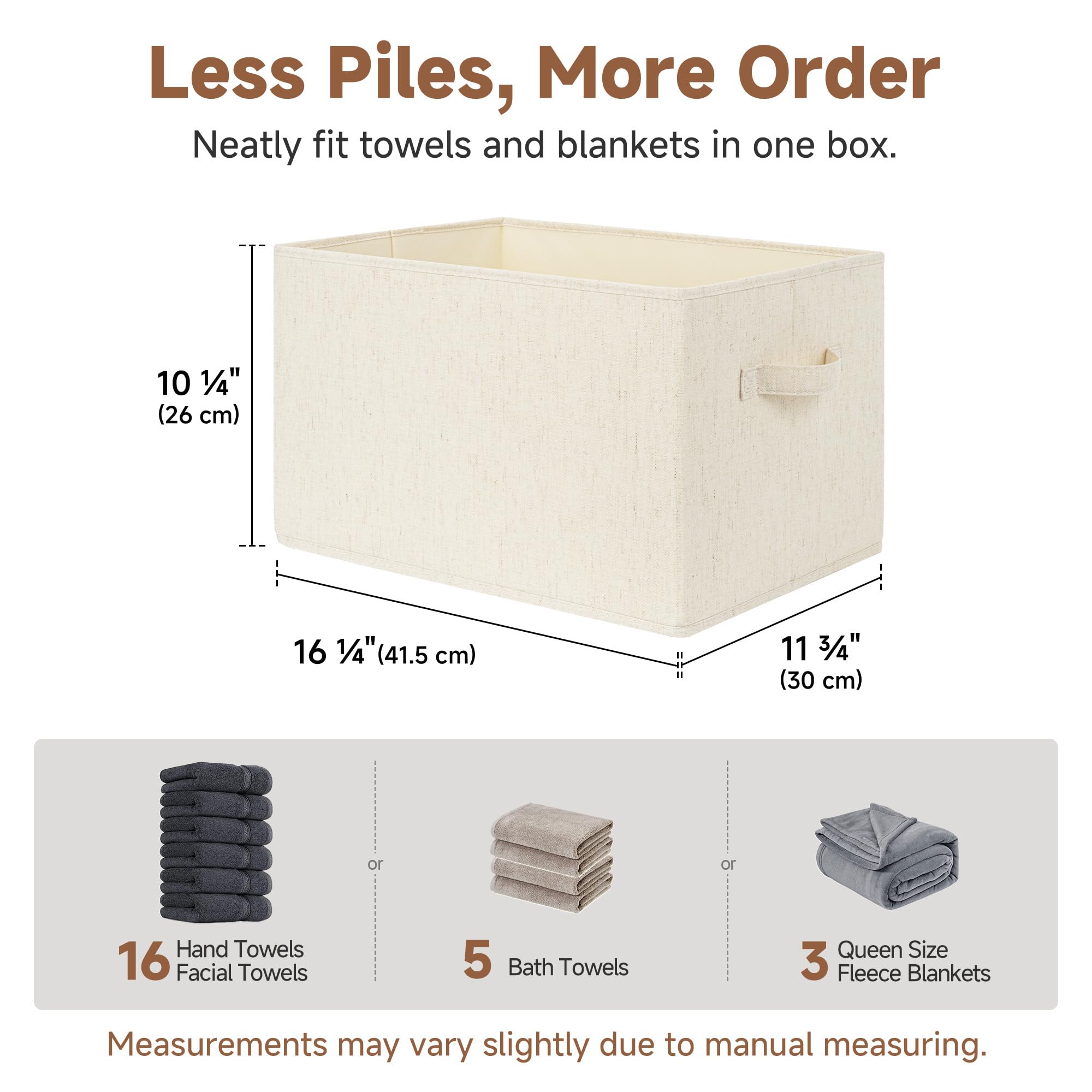 StorageWorks Closet Storage Bins, Beige(NaturWeave Fabric), Extra Large
