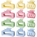 SMKSL 3 Styles Hair Clips for Women Small Medium Big Claw Clips for Thin Thick Hair 12 Pcs Hair Claw Clips Hair Clips Combination Hair Accessories for Women (Colorful)