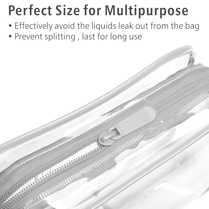 PACKISM Clear Makeup Bag for Travel - TSA Approved Toiletry Bag, Grey