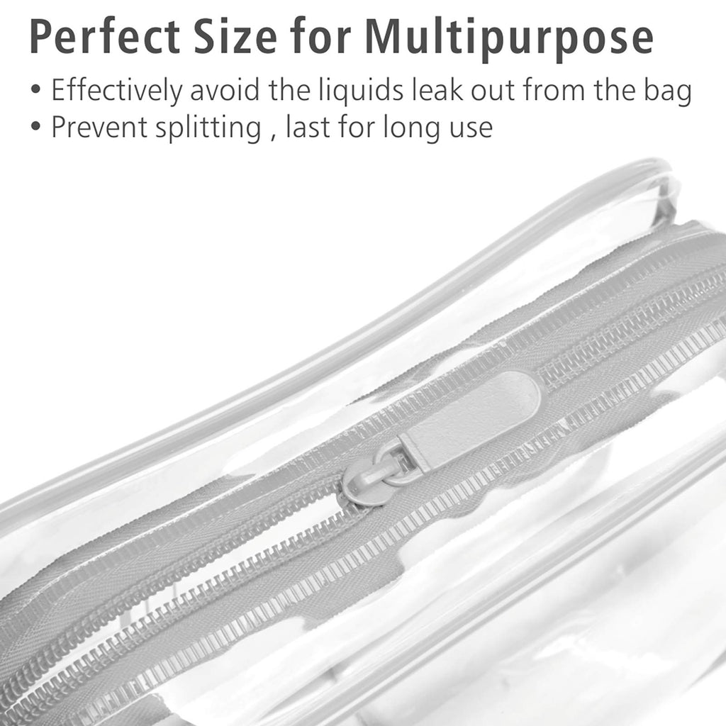 PACKISM Clear Makeup Bag for Travel - TSA Approved Toiletry Bag, Grey