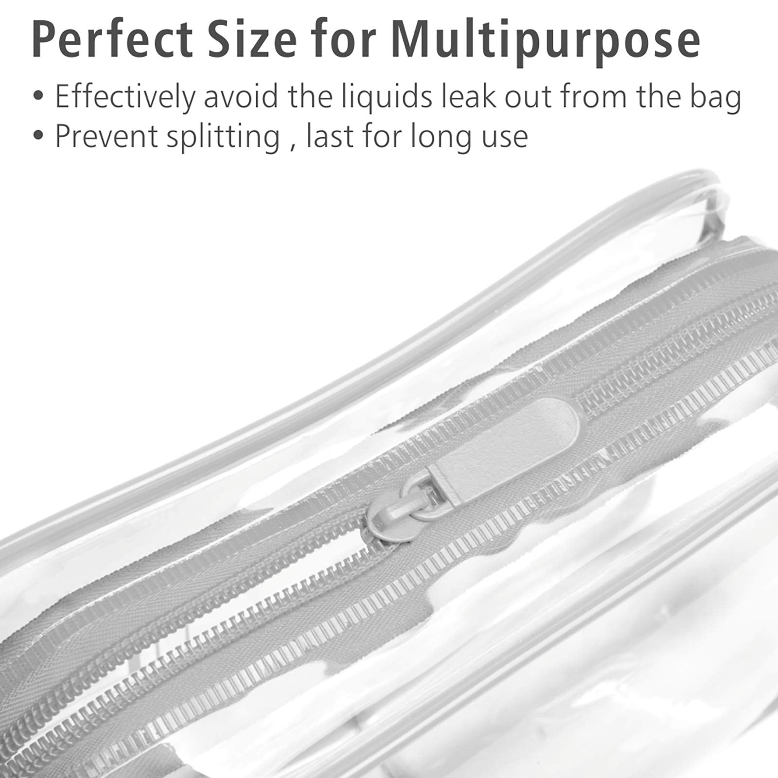 PACKISM Clear Makeup Bag for Travel - TSA Approved Toiletry Bag, Grey