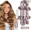 BLINKEEN Jumbo Heatless Hair Curler Set-Satin Heatless Curls Overnight, Jumbo Curling Rod Headband, No Heat Curlers To Sleep in (Lavender Gray)