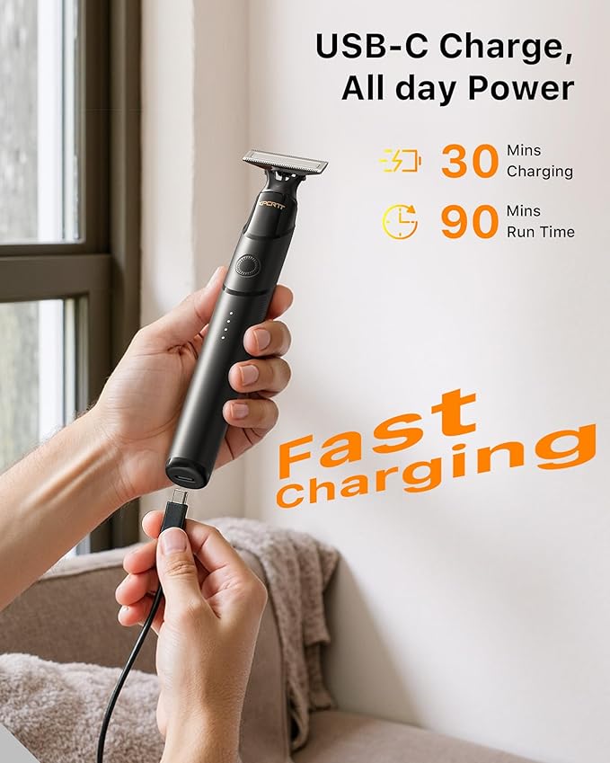 [2026 Upgraded] Beard & Nose Hair Trimmer Kit, [All-in-One] 12 in 1 Rotating Comb, Travel Body Hair Electric Shaver for Men, USB-C Fast Charging, Painless Razor Waterproof Wet/Dry, Black(Pack)