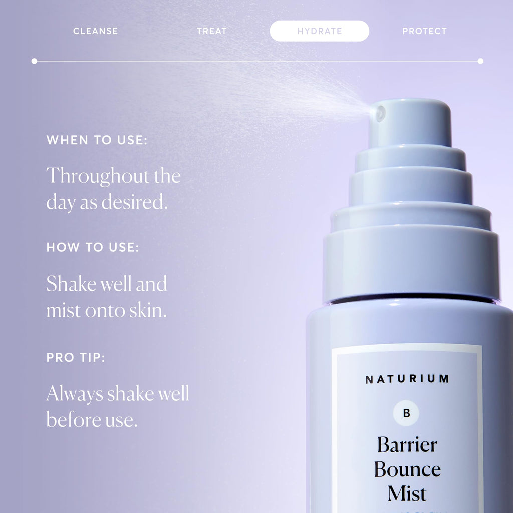 Naturium Barrier Bounce Mist, Hydrating Skincare with Urea, Squalane, Plant-Derived Ceramide & Aloe, 100 mL / 3.4 fl oz