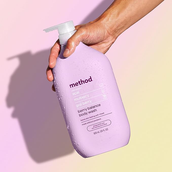 method Body Wash, Berry Balance - Leaves Skin Feeling Soft & Moisturized, Made Without Parabens, Notes of Acai, Mulberry & Goji Berry, 28 Fl Oz