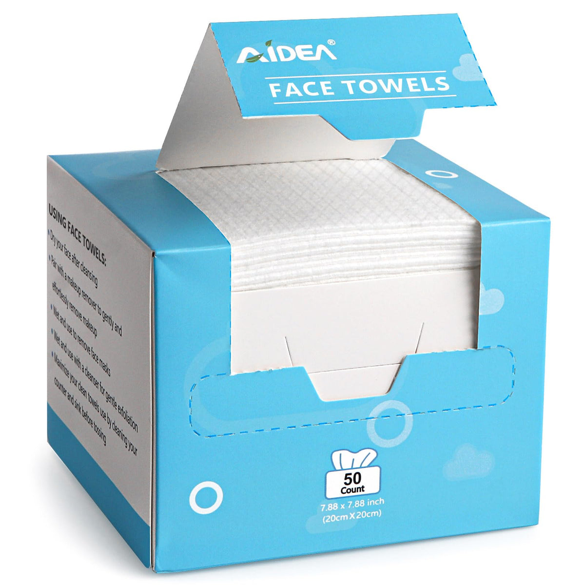 AIDEA XL Face Towels-200Ct, Disposable Towelettes Face Cloths, 9.84"×11.81"